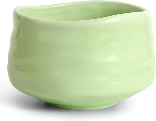 Vista 10 de Tazón de cerámica Matcha - Taza de té verde japonesa ceremonial grande, Azul/claro