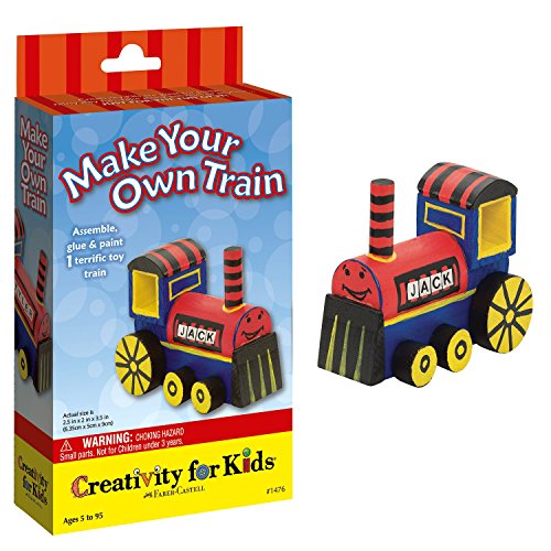 Creativity for Kids Make Your Own Train Mini Craft Kit - Decorate and Build 1 Wooden Train