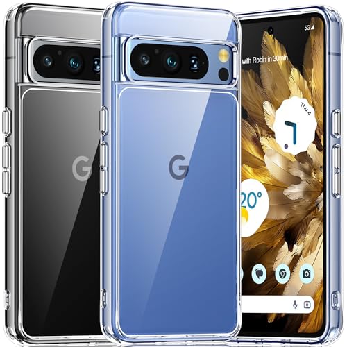 ANTSHARE for Google Pixel 8 Pro Case Crystal Clear,[Never Yellow Technology] [Military-Grade Drop Protection], Transparent Slim Shockproof Cover Phone Case for Pixel 8 Pro 2023(Clear)
