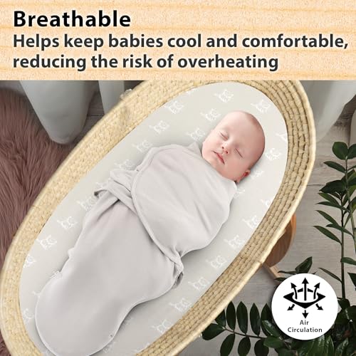 Image of Bassinet Sheets Girl- 3-Pack Soft Fitted Bassinet Sheets, Organic Cotton, Breathable & Cozy, Fits 32x16x4 Inch Rectangle, Oval & Hourglass Mattresses