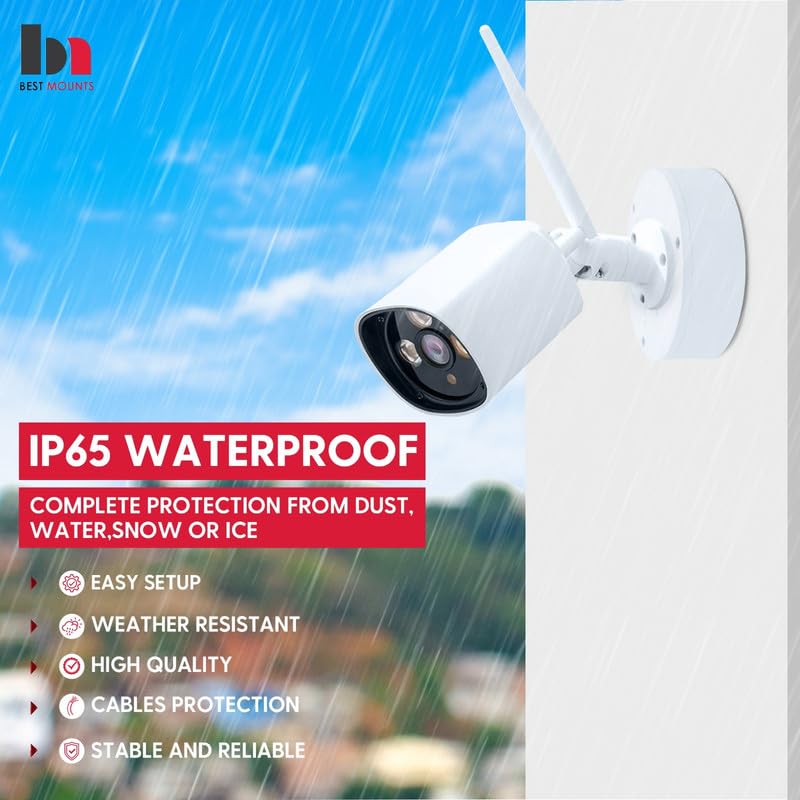 4 Pack PFA130-E Security Camera Junction Box (ABS) for Indoor & Outdoor Surveillance Camera - Security Camera Mount Bracket Waterproof Universal Camera Mount for Dome, Turret & Bullet Cameras (White)