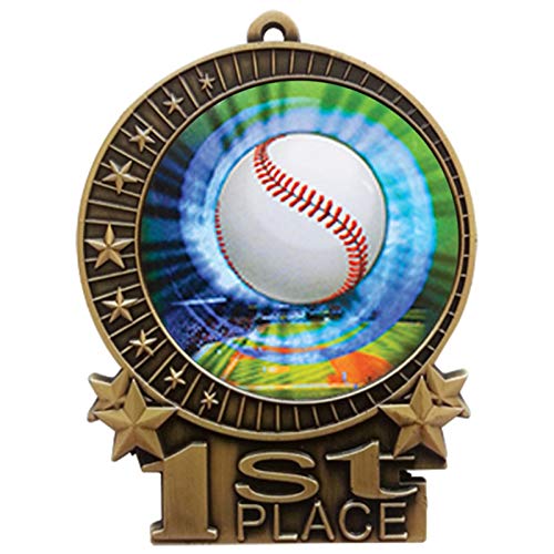 Express Medals Various Styles 1 to 50 Pack of 3 Inch Gold Silver Bronze Baseball Medals Trophy Award Medal Trophies Gift Prize Tournamnet Awards Prize