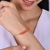 Vista 25 de Gempires Natural Chips Bar Bracelet, Energy Healing Crystals, Birthday, Gift for Her, Gemstone Jewelry 8 inch