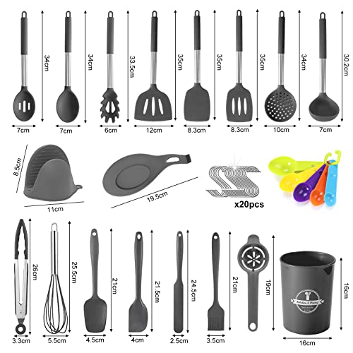 TWBEST Kitchen Utensil Set, 44 Pieces Kitchen Utensils Set, Cooking
