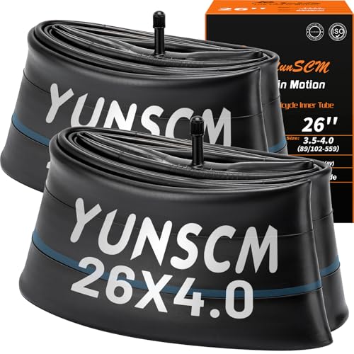 2-PCS 26x4 Heavy Duty E-Bike Tubes 26x4.0 AV32mm (89/102-559) Inner Tubes 26 x 4 Compatible with 26x3.5/4.0 Electric Bike MTB Mountain City Urban Bicycle Fat Tire Tubes Schrader Valve