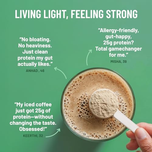 Image of Mille Plant Protein | 25g Protein /Scoop - Coffee Hazelnut | Made with Fermented Yeast Protein | No Bloat Vegan No Added Sugar | Has All 9 Essential Amino Acids | No Adulteration | 38g Trial Pack