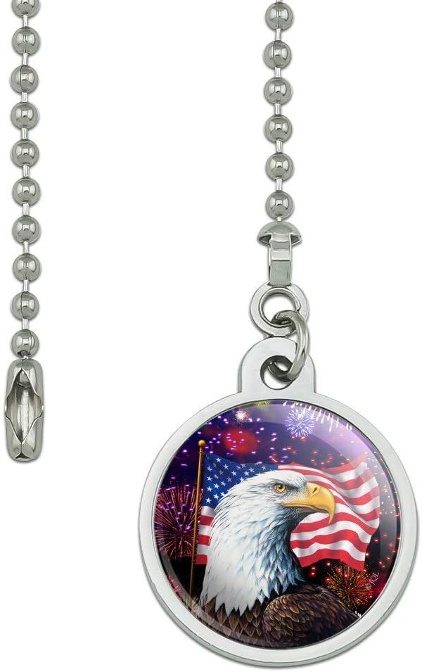 GRAPHICS & MORE Eagle Patriotic 4th of July Celebration American Flag Fireworks Ceiling Fan and Light Pull Chain