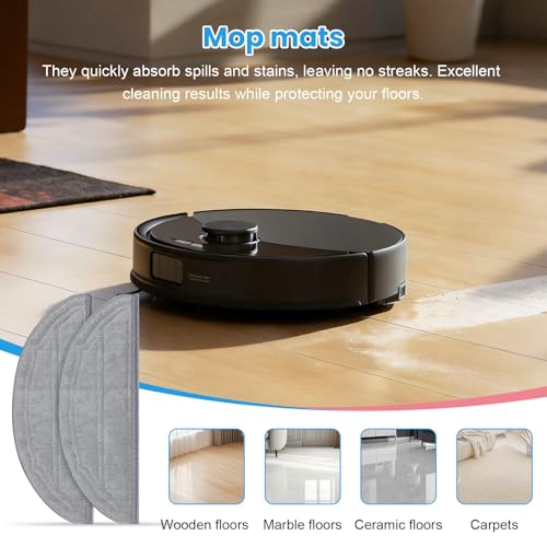 Image of 25 Pack Replacement Accessories Kit Compatible with Roborock Q10 S5+ Robot Vacuum, 1 Main Brush, 6 Dust Bags 6 Side Brushes, 4 Mop Pads, 6 HEPA Filters, 1 Screwdriver, 1 Cleaning Tool