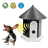 Ultrasonic Outdoor Anti Barking Deterrent - Bird House Shaped Sonic Bark Controller by HappyHapi, Small Size, Household Training Tool, No Harm To Pets, Plant, Human