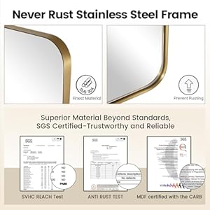 MOON MIRROR Brushed Gold Rectangle Pivot Mirror for Bathroom,Brass Pivoting Vanity Mirror,Overall 24.33 x 30 in (Mirror 20x 30 in) MOON MIRROR Brushed Gold Rectangle Pivot Mirror for BathroomBrass Pivoting Vanity MirrorOverall 2433 x 30 in Mirror 20x 30 in