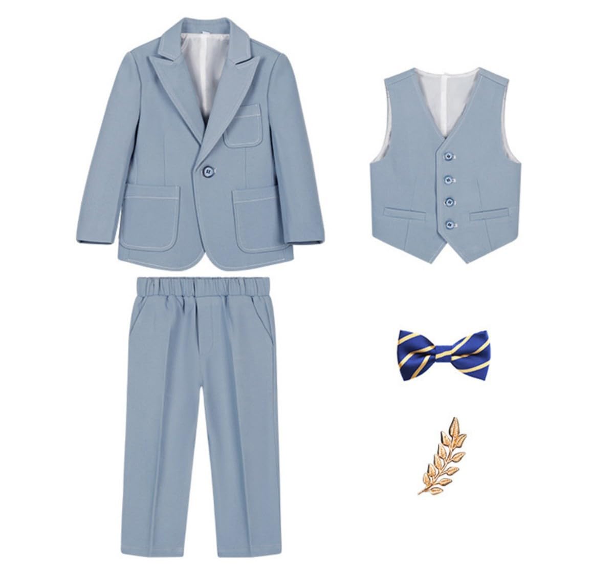 Anzug-Set für Jungen, schmale Passform, für Kleinkinder, für Teenager, Jungen, formelle Kleidung, spitzes Revers, Hochzeitsoutfit