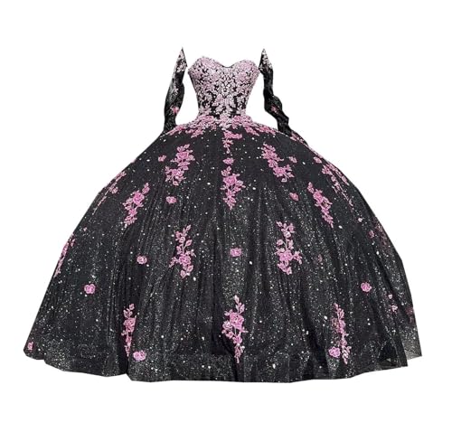 Fashion Floral Flower Lace Ball Gown Royal Designer Quinceanera Prom Queen Dresses 2025 Puffy Sweet 16