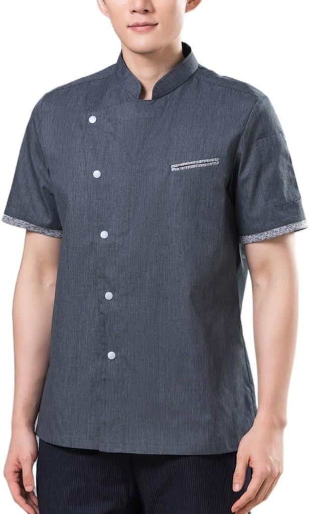 Short Sleeve Kitchen Chef Jacket for Men and Women Unisex Chef Coat Classic Cooking Chef Uniform Apparel