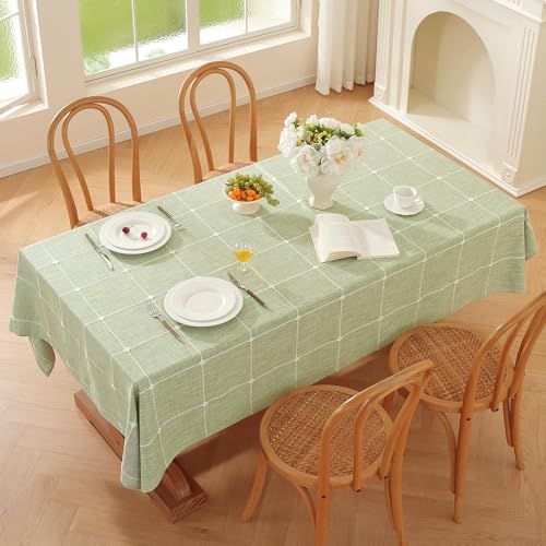 Plenmor Leinen Tischdecke Abwaschbar 180x135cm Baumwolle Tischdecke – Ansicht 2