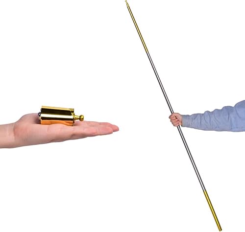 Miniatura 1 de Bastones de metal para magos profesionales para espectáculo de magia de cerca, accesorios mágicos de Doowops , 150 cm plata dorada.