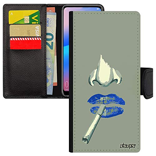 Étui portefeuille Redmi Note 9 Pro en cuir premium au dessin personnalisé chic bleu