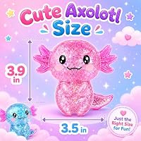 2 PCS Axolotl Slow Rising Stress Balls, Cute Stretchy Axolotl Squishy Fidget Toys for Kids Adults, Sensory Stress Relief Squeeze Toys, Birthday Party Favors, Classroom Prizes, Goodie Bag Gifts — image 2