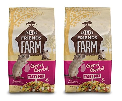 TINY FRIENDS FARM SUPREME GERRI GERBIL COMPLETE FOOD FEED MUESLI 2 X 850G BAGS
