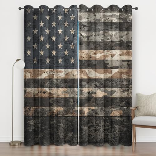 Rideaux Occultants Thermiques Isolants 280x260 Drapeau USA Militaire