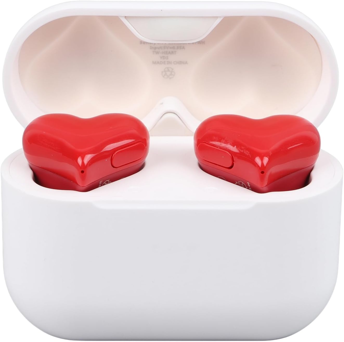 GOWENICEarbuds, Stereo Sound Bluetooth Headphones with Noise Canceling, Heart Shaped Design and 3 Pairs Earbuds, for Phone Laptop