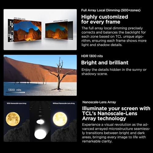 Image of TCL 85 Inch TV, 4K QD-Mini LED Smart TV, Google TV, Game Master 2.0 Dolby Vision IQ-Atmos HDR 1500 nits peak IMAX Enhanced 144HZ VRR - 85C755