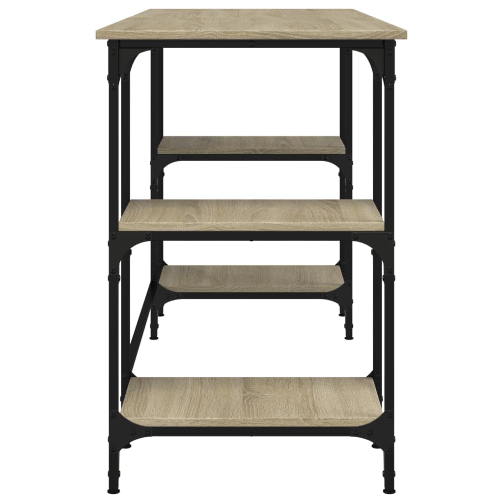 Tavolo Salvaspazio Scrivania Gaming Tavolo Consolle Scrivanie Gaming Scrivania Rovere Sonoma 140x50x75cm Metallo e Legno Multistrato per Studio Camera Da Letto Sala Studio Soggiorno