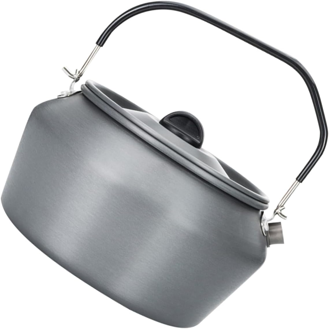 KICHOUSE 1pc Lightweight Portable Camping Kettle for Outdoor Use Quick Heating Teapot Rolled Lid Design for Hiking and Picnics