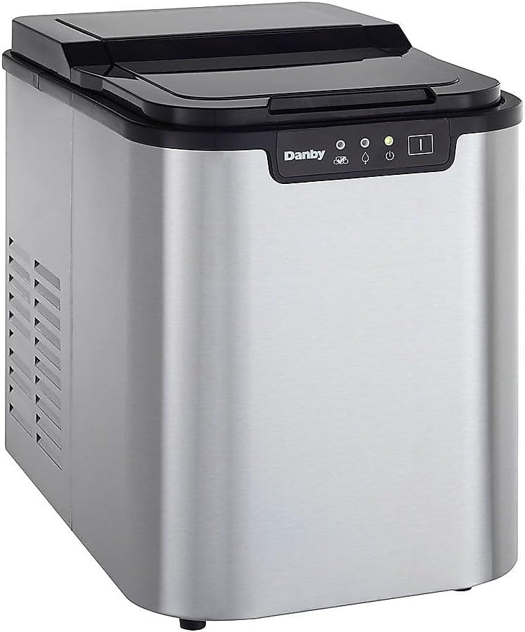 Danby DIM2500SSDB Portable Ice Maker, Countertop Ice Machine Makes 25 lbs of Ice A Day,LED Controls & Self-Clean Mode