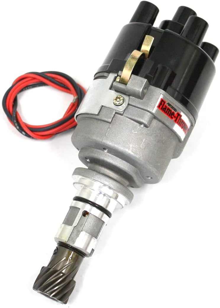 Pertronix D7190509 Flame-Thrower Plug and Play Non Vacuum Side Exit Cap Electronic Distributor with Ignitor III Technology for Ford X-Flow 4-Cylinder Engine