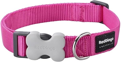 Red Dingo Classic Dog Collar, Large, Hot Pink