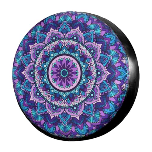 Image of Bohemian Style Mandala Print Spare Tire Cover Dust-Proof Wheel Tire Cover Fit Trailer, RV, SUV and Many Vehicle 16 Inch