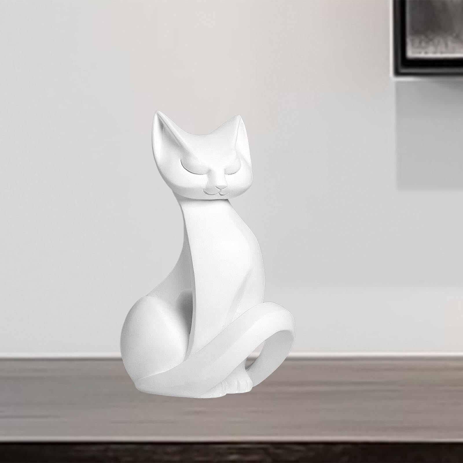 Centre de table pour salle à manger, décoration en forme de chat en résine, figurine artisanale, cadeau de pendaison de crémaillère, animal de collection amusant pour table, bureau, maison