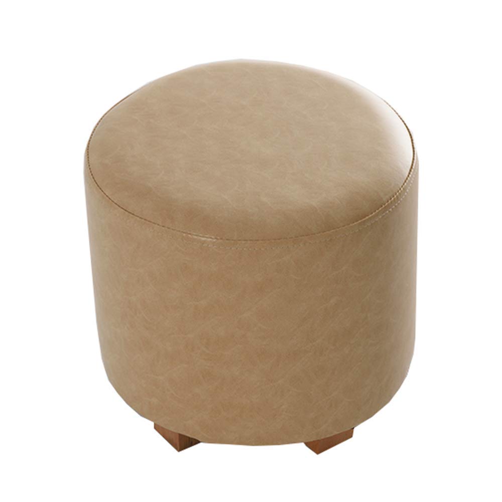 Tabouret en bois massif de cuisine et salon - petit banc beige 35 cm