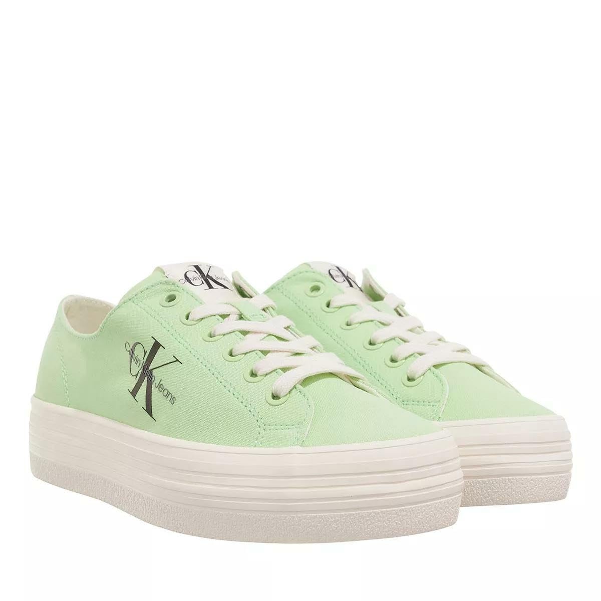 Calvin Klein Jeans Mujer Vulcanizes Sneaker Vulc Flatform Essential Mono con Plataforma, Verde (Live Mist), 37