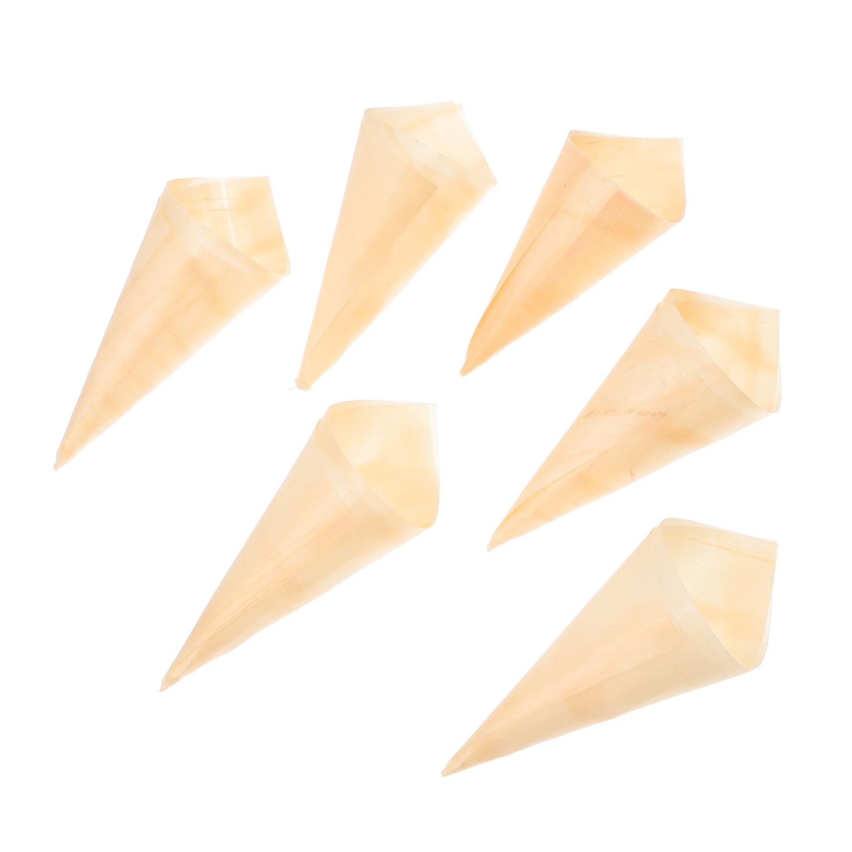 ABOOFAN 50pcs Wooden Reel Snow Cone Flower Cups Popcorn Candy Holder Cones for Charcuterie Appetizer Cones Packing Cones Plate Appetizers Serving Cones Snow Cone Cup Small Dessert Cups