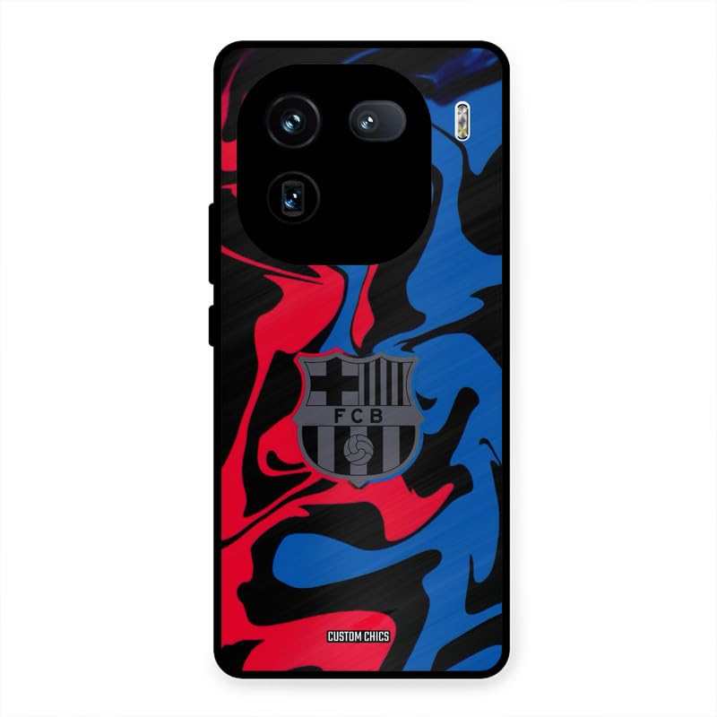 Image of PrintShield FC Barcelona Comic Back Cover for iQOO 12, Shockproof Printed Phone Case with Soft TPU Sides & Anti-Slip Grip