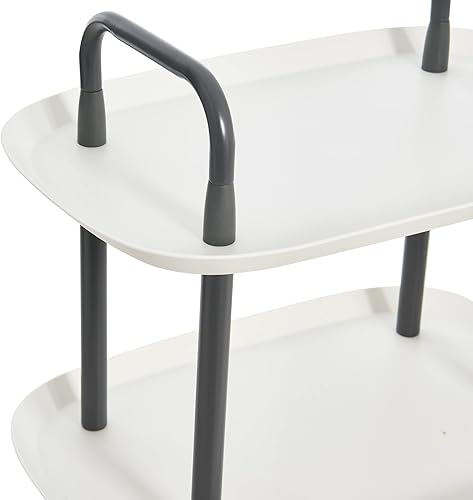 Miniatura 5 de Main + Mesa Carrito moderno de plástico y metal de 3 niveles, blanco y gris oscuro Blanco y gris,negro & verde oscuro,Negro y arena,Blanco y