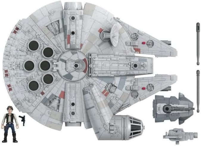 STAR WARS Mission Fleet Han Solo Millennium Falcon 2.5-Inch-Scale Figure and Vehicle, Toys for Kids Ages 4 and Up
