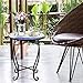 Giantex Outdoor Side Table, Mosaic Patio Table, 14inch Accent Table Plant Stand Indoor, Ceramic Tile Top Metal Frame, Small End Table Porch Beach Patio Garden Balcony Poolside