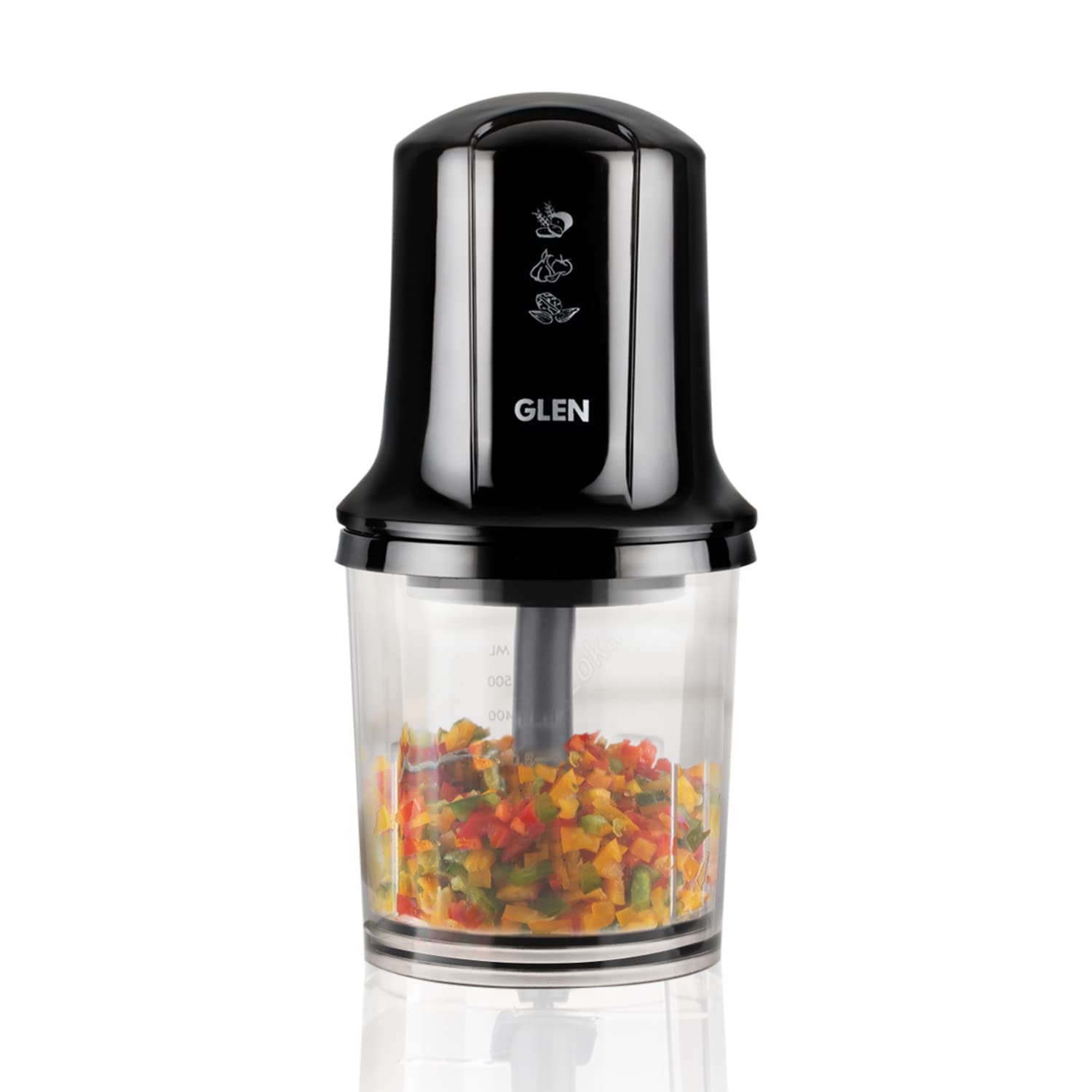 Glen Mini Electric Chopper 250 Watt Vegetable Chopper, Cutter, Whisking Disc Chops Nuts, 400ml, (SA4040BL) Glen Mini Electric Chopper 250 Watt Vegetable Chopper, Cutter, Whisking Disc Chops Nuts, 400ml, (SA4040BL)