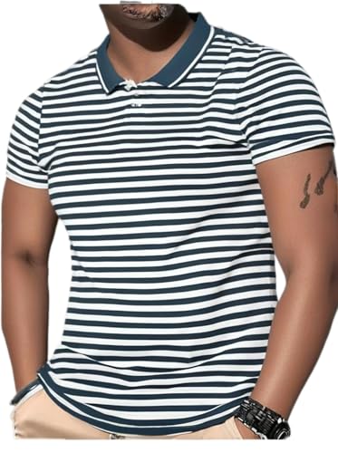 Image of Mack Jonney Men's Striped Cotton Rich Polo T Shirt | Collar Tshirts | Half Sleeves | Stripe-Regular Fit-MACK640682