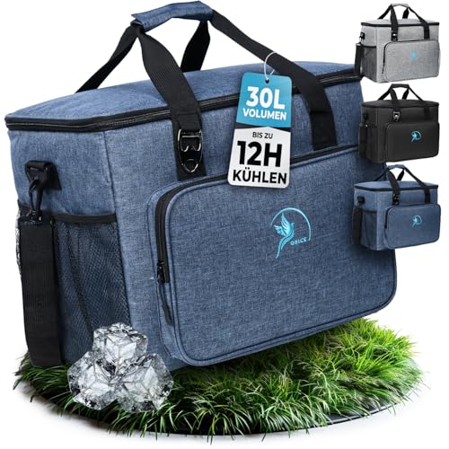 Obics Kühltasche faltbar Groß 30L Kühlbox Blau Thermotasche Cooler Bag für Picknick,...