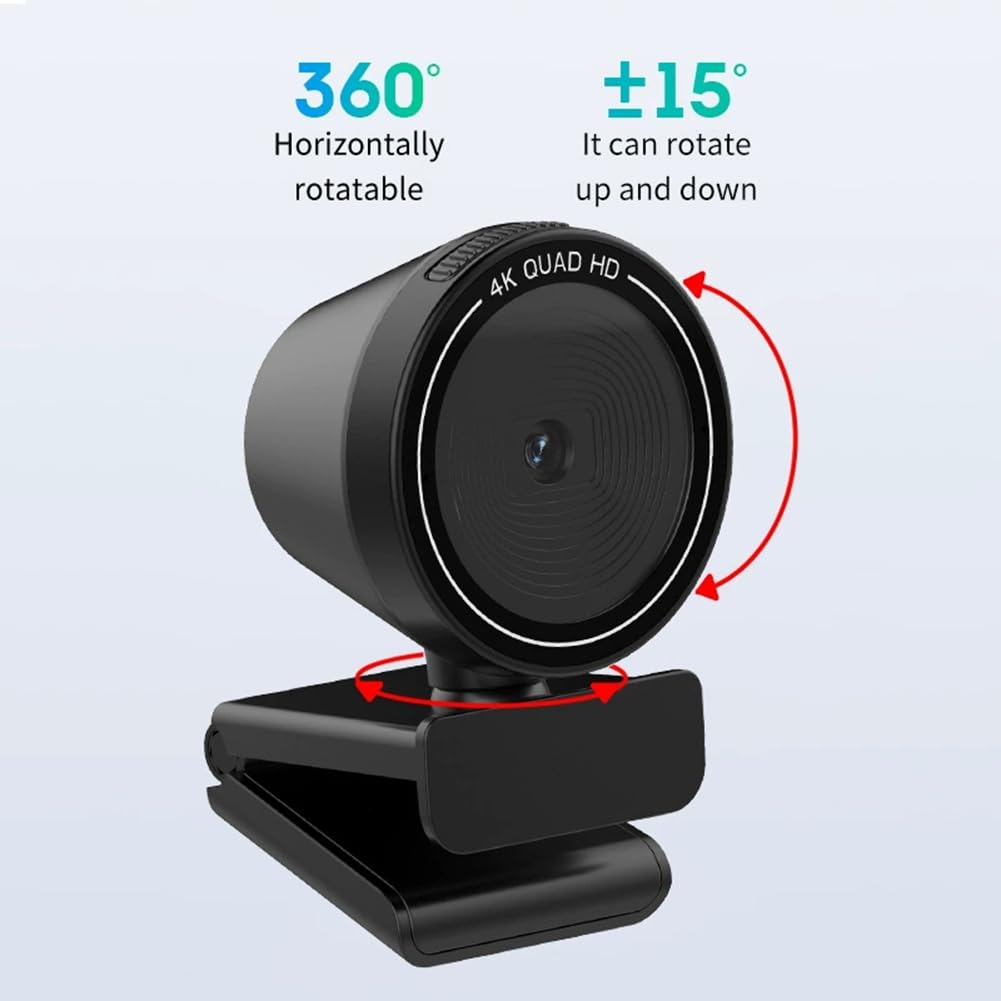 Cámara Web USB 4K HD para Transmisión en para, Clases en Línea y Videoconferencias con Enfoque Automático y Control Remoto.