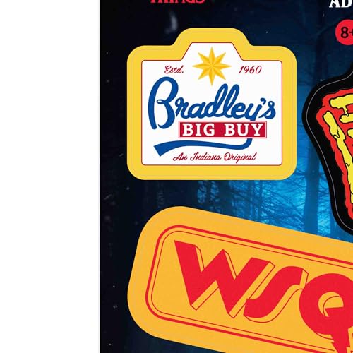 Image of Stranger Things Logos Adhesive Vinyl Decals - Retro Stranger Things Stickers for Laptop or Water Bottle, 1 Pack (3 Count)