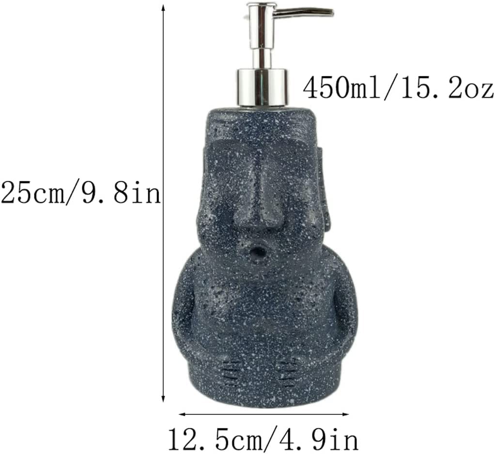 Dispensador de jabón de cerámica, Bomba de jabón de Manos para baño, dispensador de líquido Recargable con Bomba a Prueba de Fugas, Botella de loción de 450ml/15,2 oz