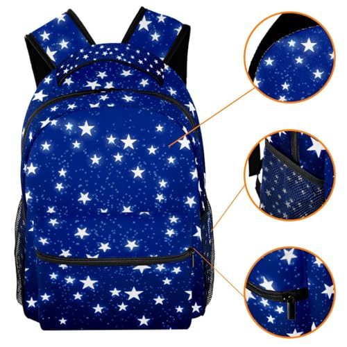 Sac à dos d'école étoiles bleu multicolore pour collégien et lycée