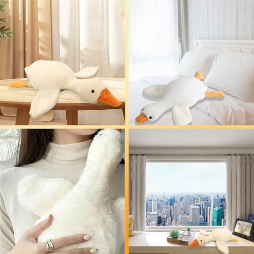 DvBCNMe Ente Kuscheltier, Gans Kuscheltier, Kuscheltiers Kissen für emotionale Unterstützung, Entspannungsbegleiter für Büro und Zuhause, Dekorationselement mit 50 cm Größe