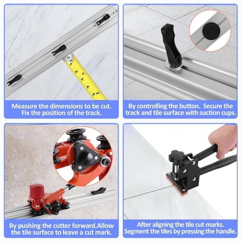 Cortador manual de azulejos, diseño de doble riel resistente para azulejos de cerámica y porcelana de gran formato, herramienta de corte de precisión para taller y uso industrial, 1,8 m