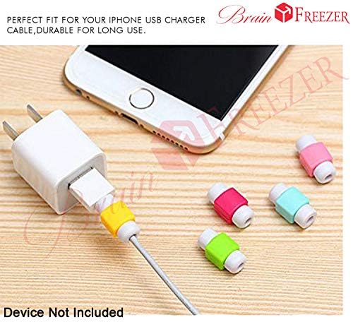 Image of Brain Freezer Data Cable Protector Cover for USB Charger Cable Cord (Multicolour) - Pack of 10