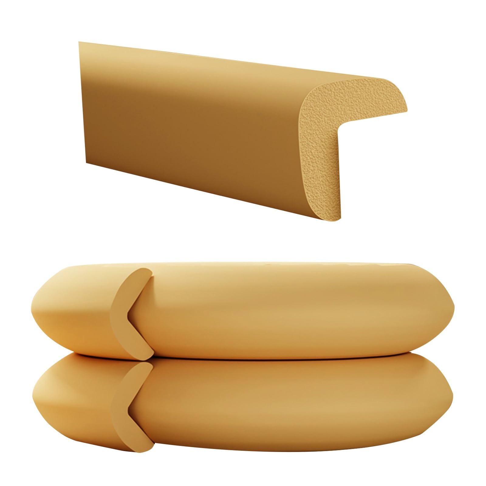 Furniture Corner Guard Edge, Heavy-Duty Soft Foam Furniture Edge Corners, for Metal Frame Desk Counter(Brass,5M)